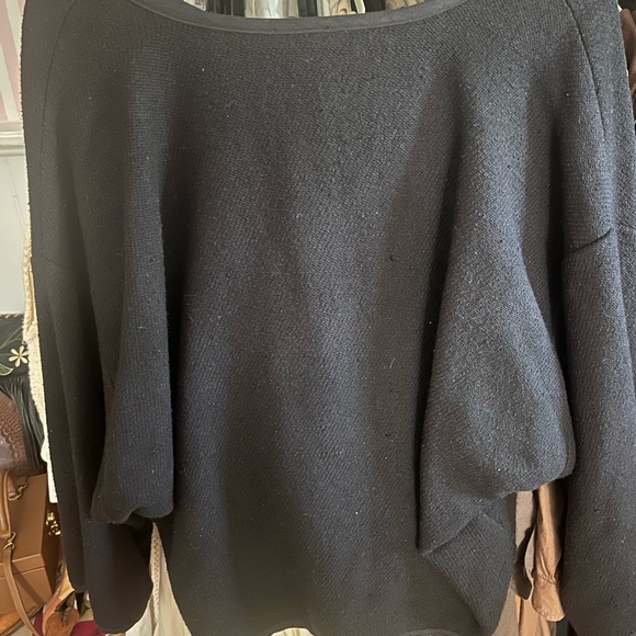 Ozma of California black silk Wolfe Coat L - Picture 5 of 10